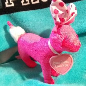 Victoria Secret Pink Glitter Bunny Puppy Display